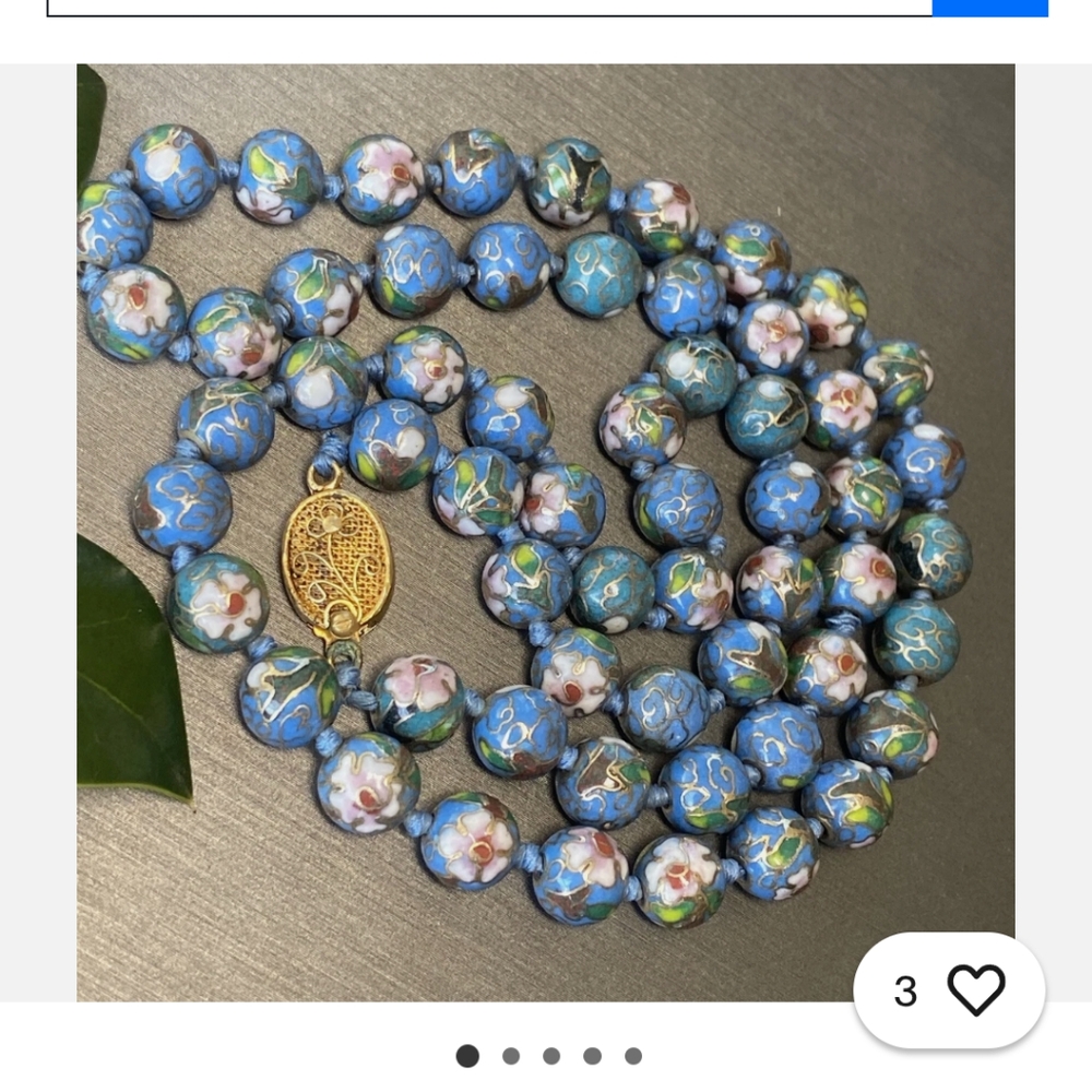 Cloisonne Enamel Floral Necklace
